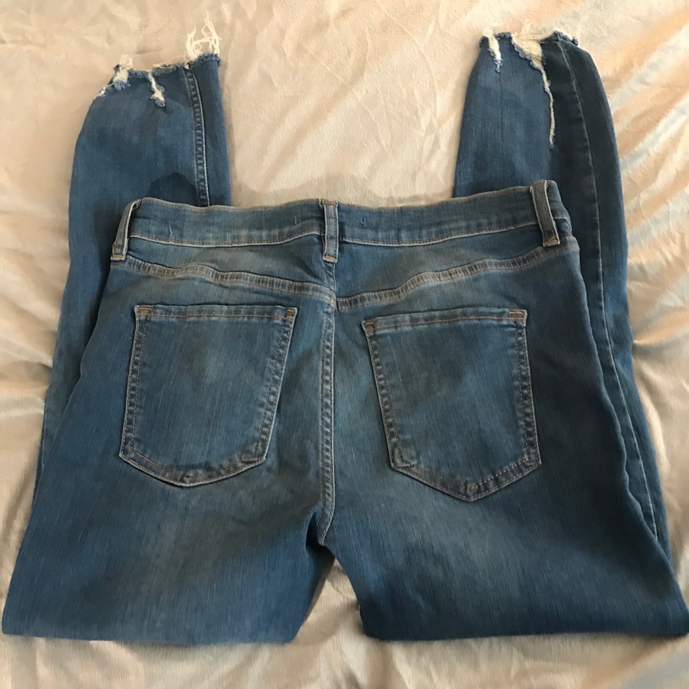 Free People Blue Distressed Skinny Jeans Size W29 Short - Picture 8 of 12